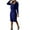 Blue, variant on DeHolifer Dresses for Women Turtleneck Knitted Solid Color Thick Lapel Pullover Sweater Set Midi Dress Gold XL