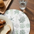 thumbnail image 3 of Sage Green Coastal Round Placemats Set of 2 for Dinning Tables,Heat-proof Braided Table Mats 13 Inch,Nautical Summer Beach Coral Sea Turtle Washable Place Mat for Kitchen Restaurant Party Table Decor, 3 of 9