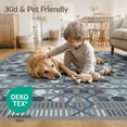 thumbnail image 4 of ODIKA Abstract Layout Lattice Frame Grey Interlocking Grid Geometric Flowing Dynamic for Master Suite, California King, Under Bed, Foldable Easy Care, 4 of 7