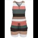 thumbnail image 1 of Vestido Mini de Verano A Rayas para Mujer, Sin Mangas, con Tirantes Halter y Bolsillos Negro XL, 1 of 5