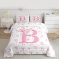 thumbnail image 2 of Castle Fairy Personalized Initial Girl 3 Pieces Queen Comforter Set,Kawaii Bowknot Ultra Soft Bedding Sets,Pink White Bedding Comforter Set,Microfiber Bedroom Decor, 2 of 8