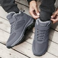 thumbnail image 3 of Rokment Women's Men's Winter Snow Hiking Boots Cold Weather Couples Unisex Plush Lined Warm Non Slip Work Walking Outdoor Sports Ankle Booties Grey Size 10.5, 3 of 7