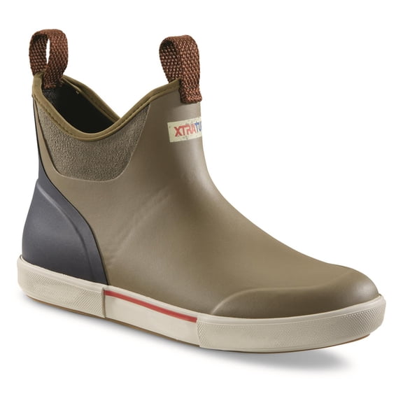 XTRATUF Men's Ankle Deck Boots, Vintage Vintage Olive 12D (Medium)