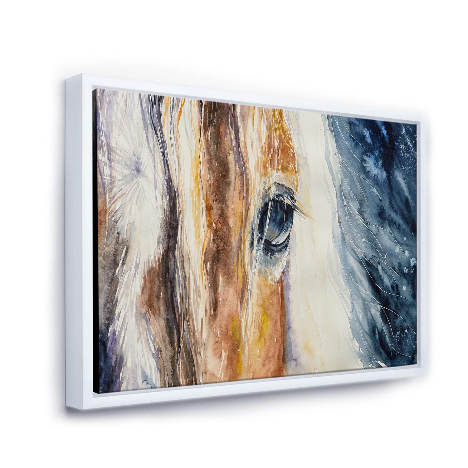 Designart Close-Up of A Beautiful Horses Eye I FLOAT FRAME WALL ART