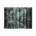thumbnail image 3 of CADecor Gothic Punk Skull Window Treatment Panel Curtains Window Curtain Kitchen Curtain,Two Piece 26x39 Inches, 3 of 4