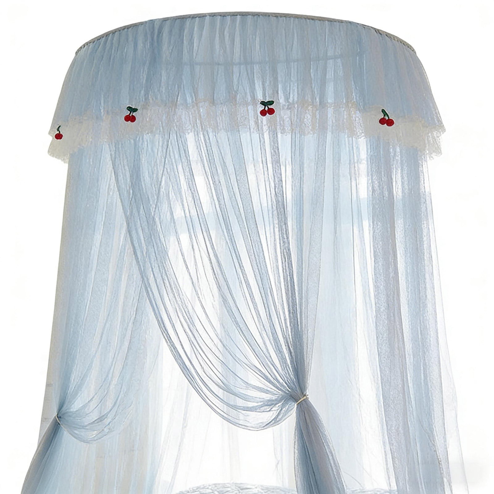 AHGQT Princess Luxurious Round Dome Canopy Bed Curtain for Teen & Adults Lace Dreamy Mosquito Net Bed Canopy Princess Ceiling Hanging Lace Bed Canopy for Bedroom