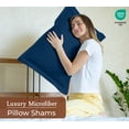 thumbnail image 6 of Royale Linens Pillow Shams 2 Pack Standard Size 20x26 Inch Brushed 1800 Microfiber Bed Pillow Shams, Wrinkle Resistant Super Soft and Cozy Back Overlap Closure - Oxford Pillowcase (Standard, Navy), 6 of 9