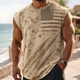 thumbnail image 4 of FINALGANG Mens Crew Neck Sleeveless Tank Top With American Flag Retro Print Soft Breathable Casual Muscle Fit Patriotic Top For Patriotic Events Workouts Daily Wear XL, 4 of 4