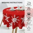 thumbnail image 3 of Merry Christmas Tablecloth Round 60 Inch Snowflake Tablecloth Waterproof Polyester Washable Table Cover with Winter Snowflake Pattern Table Cloth for Kitchen Dining Room Christmas Party Picnic Patio, 3 of 6