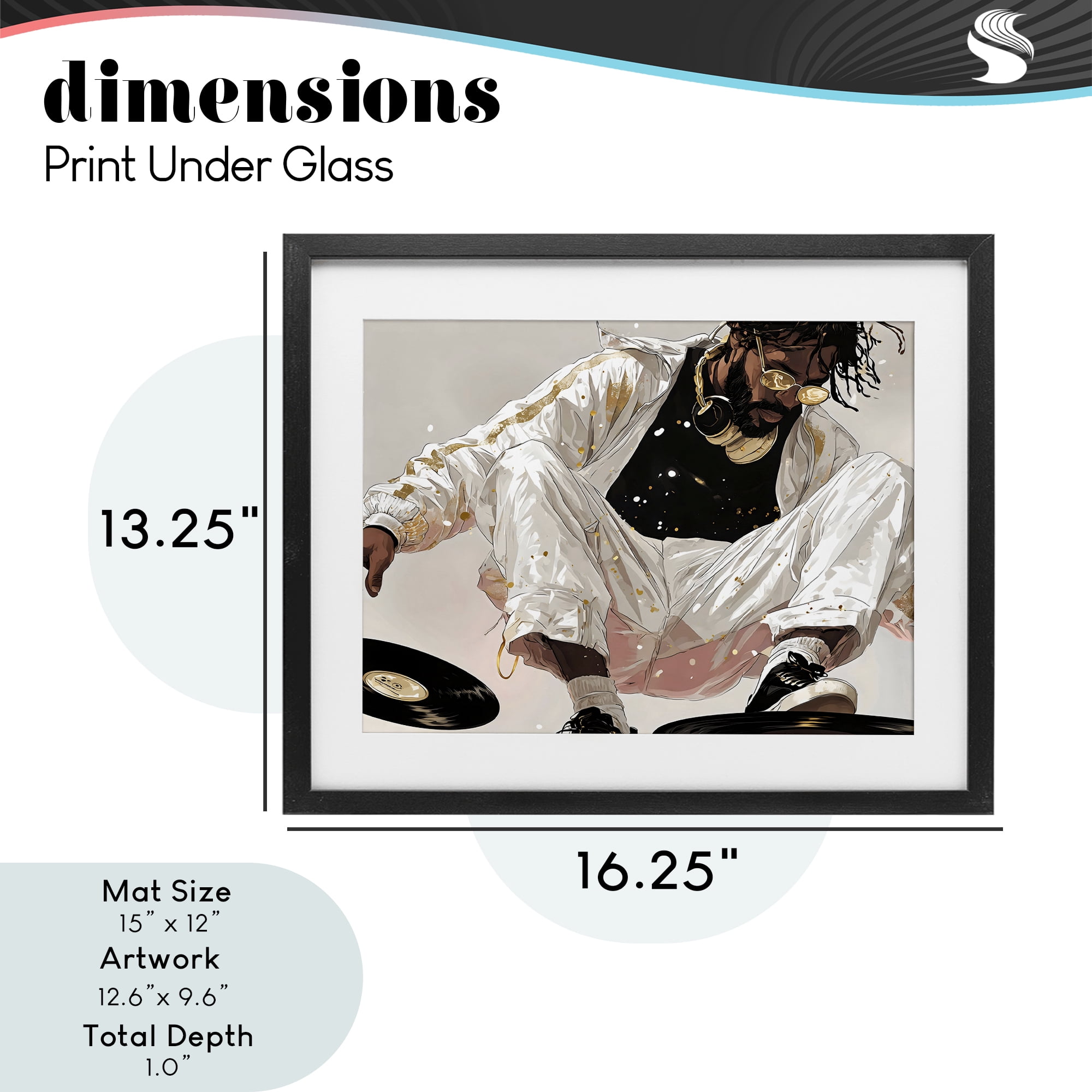 Stupell Industries Record Dance Stylish DJ Black Framed Print Under Glass, design by Franklyn Gregory