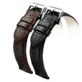 thumbnail image 2 of DONGPAI Genuine Leather Watch Band Strap Belt Stainless Steel Buckle Butterfly Clasp 16-24mm Black Brown Watchband Leather Strap, 2 of 7