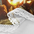 thumbnail image 3 of Coolnut Halloween Tablecloth 60 in,Halloween Pumpkin with Lit Candles Party Lace Round Table Cloth Water Resistant Spill Proof Large Table Cover for Kitchen BBQ Hotel Dining Party Decoration, 3 of 7