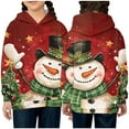 thumbnail image 2 of Odeerbi Kids Boys Girls Christmas Hoodies Fall Winter Pullover Hooded Sweatshirts Children's Long Sleeve Christmas Printed Hooded Sweatshirt Kids Clothes Burgundy, 2 of 3