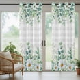 thumbnail image 5 of Outdoor Curtains for Patio Waterproof, Green Eucalyptus Leaves Outdoor Privacy Panels Grommet, Daisy Summer Botanical Watercolor Plaid Blackout Outside Curtains for Porch/Cabana 54"x84", 2 Panels, 5 of 8