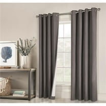 52 x 95 in. Ventura Grommet Curtain Panel Window Dressing, Dark Grey - Set of 2