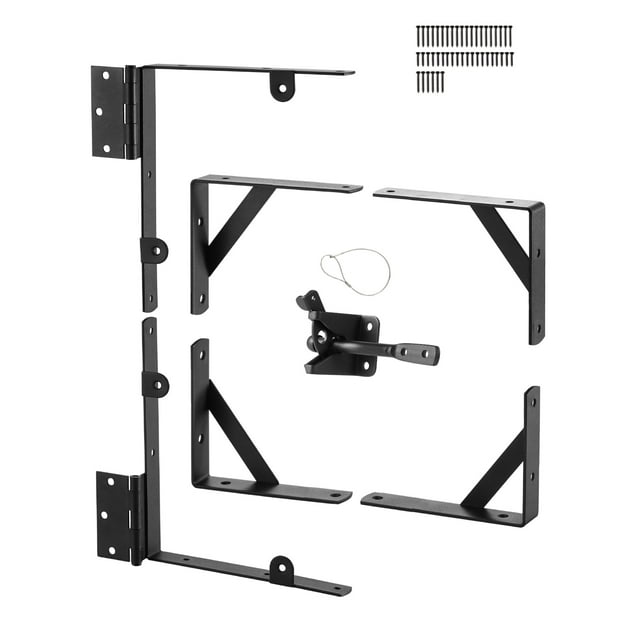VEVOR Support d'Angle de Portail Kit de Matériel de Cadre de Portail Anti-Affaissement pour Portail Stable en Fer