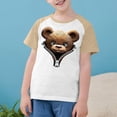 thumbnail image 2 of Feancey Boys Girls Cute Graphic Tees 2025 Trendy 3D Print Short Sleeve Tops Toddler Kids Casual Round Neck T-Shirts Limited Time Sales Beige 4 Years, 2 of 9