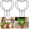 4 Pack 13" Heart Shaped Plant Support Trellis- Rustproof Black Coated Vine Support Metal Wire Decorative Plant Climbing Holder Rack for Home Garden Balcony Yard Potted Plants Stems Stalks Vines Decors