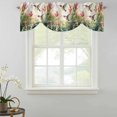 thumbnail image 2 of Tie Up Valances for Windows, Hummingbird Red Floral Adjustable Valance Curtains Window Treatment for Living Room/Bedroom, Rustic Botanical Green Ombre Rod Pocket Kitchen Curtains & Drapes 42x12 Inch, 2 of 9