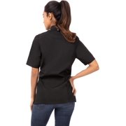 Chef Works Womens Springfield Chef Coat, Black Chef Jacket with Cool Vent Side Panels, Medium