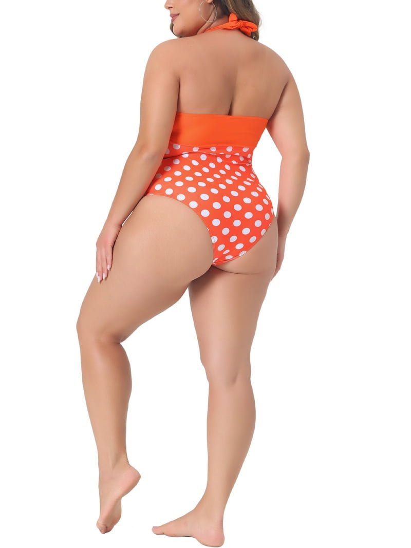 Women's Plus Size Two Piece Halter Swimdress Bathing Suits With Bottom Beach Bikini Sets Black 1x