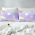 thumbnail image 4 of Kawaii Cat Comforter Cover Pink Blue Purple Pastel Bedding Set Rainbow Ombre Cats Duvet Cover Teen Women,Cute Cat Quilt Cover 2 Pillow Cases Cat Lover Room Decor,Queen Size, 4 of 6