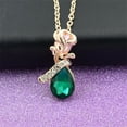 thumbnail image 4 of Yinguo Women 's Rose Pendant Water Drop Alloy Necklace Jewelry Ornament, 4 of 4
