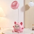 thumbnail image 5 of 2-in-1 Desktop Pen Holder Fan USB Rechargeable Desk Cooler with Flexible Gooseneck Quiet Operation Cute Style Storage Organizer for Classroom Campus Office Study(Pink), 5 of 8