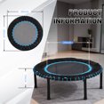 thumbnail image 3 of 48 pulgadas sin resorte mini trampolín de fitness, rebounder de ejercicio interior/exterior para entrenamientos más silenciosos y seguros, carga 450lbs, entrenador de cardio de salto del gimnasio, 3 of 5