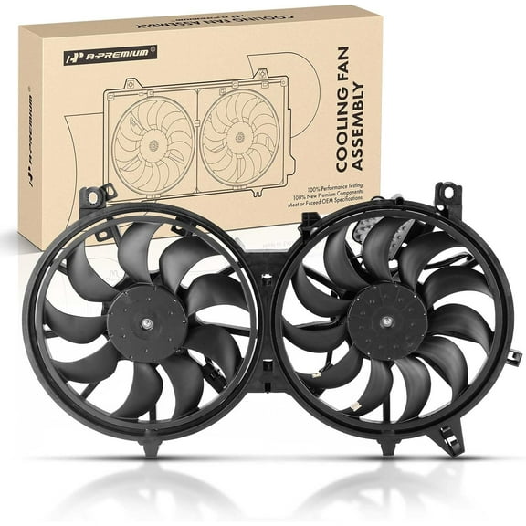 A-Premium Engine Radiator Cooling Fan Assembly Compatible with Infiniti EX35 08-09, FX35 09, G35 07-08, G37 08-13, M35h 12-13, Q60 14-15, Q70 14-19 & Nissan 370Z 09-20, 3.5L 3.7L