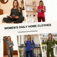 thumbnail image 7 of Qylux Women's Pajama Long Sleeve Adjustable Long Pants Sleepwear Set Soft Two Piece Matching Set with Pockets,Red Grid,XL, 7 of 7