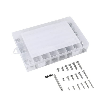 

Pan Head Screws Nut Flat Washers 304 Stainless Steel Machine Screws Assortment Kit with Wrench 540Pcs(M3 M5)