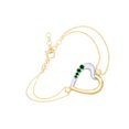 thumbnail image 2 of AFFY Round Shape Simulated Emerald Two Tone Heart Link Chain Bracelets In 14k Yellow Gold Over Sterling Silver-8.5", 2 of 2