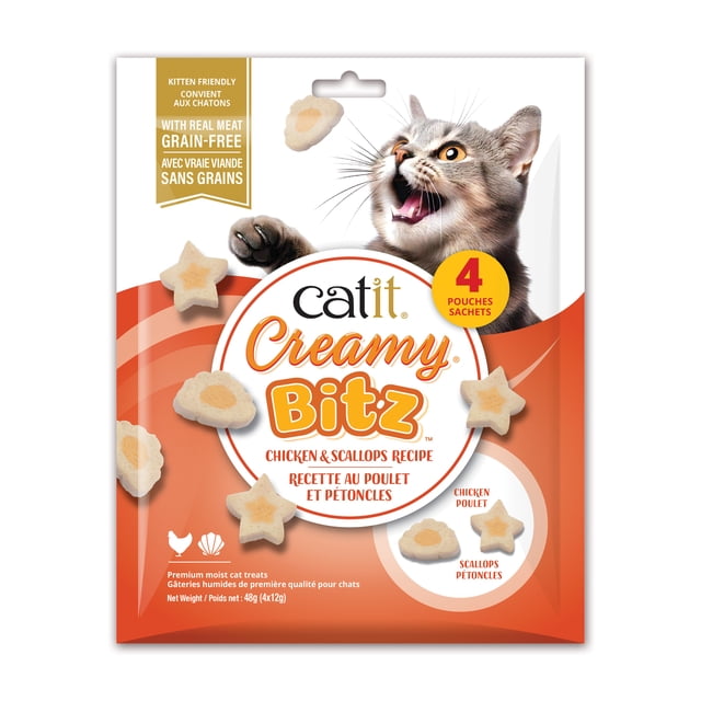 Catit Creamy Bitz Moist Cat Treats Chicken & Scallops 48 G