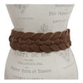 thumbnail image 3 of Women's 3" Wide Cow Suede Round Disc Braided Waist Belt with Round Buckle, 3 of 4