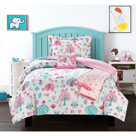 Peace Owl - Chic Home Mahmud 5 Piece Comforter Set Cute Elephant Owl Friends