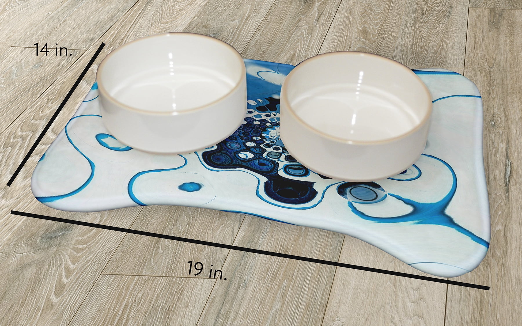 Simply Daisy Summer Splash Bone Shape Pet Feeding Mat for Dogs