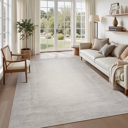 Condition photo showing Good Condition for sixhome 6 x9 area rugs for living room abstract gradient area rugs machine washable rugs ultra soft neutral carpet rugs for bedroom dining room office playroom modern home decor non slip rug beige