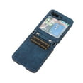 thumbnail image 3 of SaniMore for Samsung Galaxy Z Flip 5 6.7" 2023 Case, Detachable Crossbody Lanyard, PU Leather Card Holder, Shockproof Stylish Anti-fall Folding Cover for Z Flip 5, Blue, 3 of 10