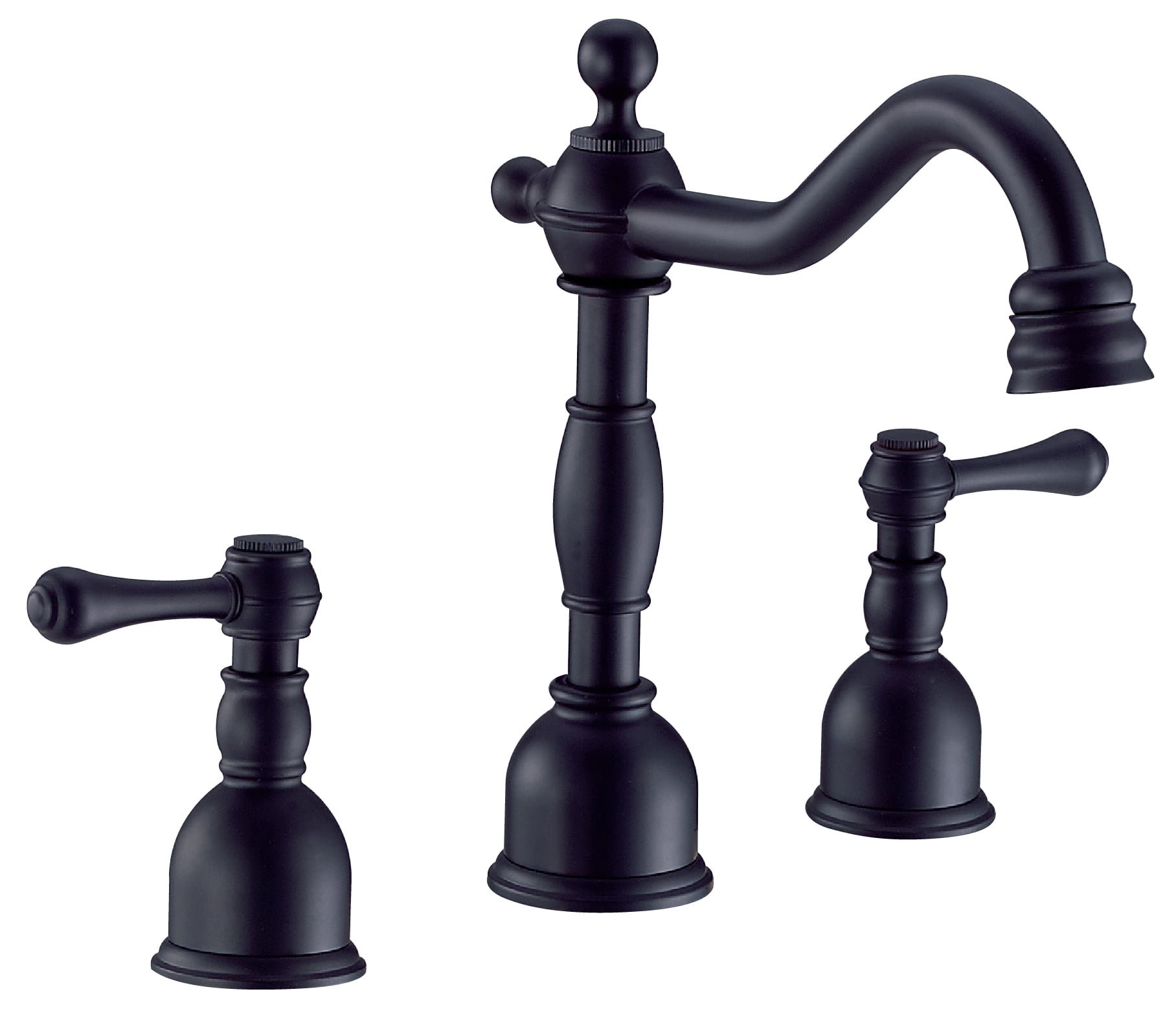 Danze D303257BS Opulence Two-Handle Widespread Bathroom Faucet with Metal Touch Down Drain, Satin Black