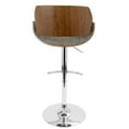 thumbnail image 5 of Fabrizzi Mid-Century Modern Adjustable Barstool with Swivel in Walnut and Grey by LumiSource, 5 of 8