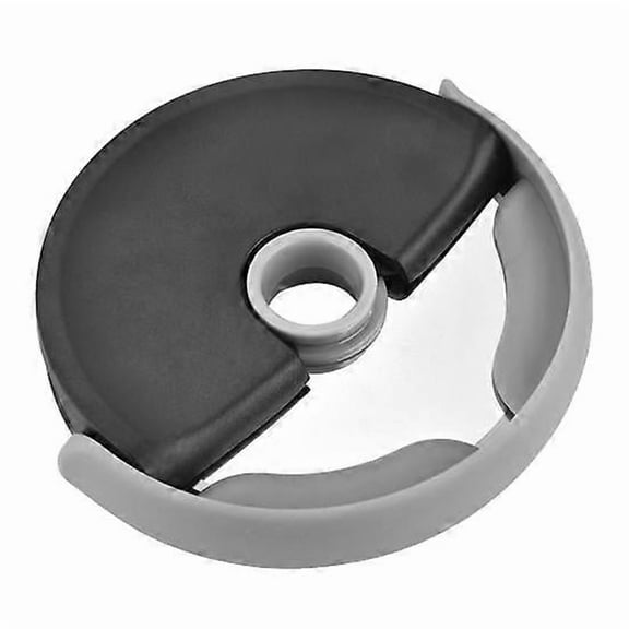 The pizza cutter features a sharp wheel blade and protective cover, is easy to clean, dishwasher-safe, and has an ergonomic handle.