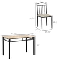 thumbnail image 3 of HOMCOM 5 Pieces Dining Set 1 Table 4 Chairs Cushion Seat Home Kitchen, 3 of 10