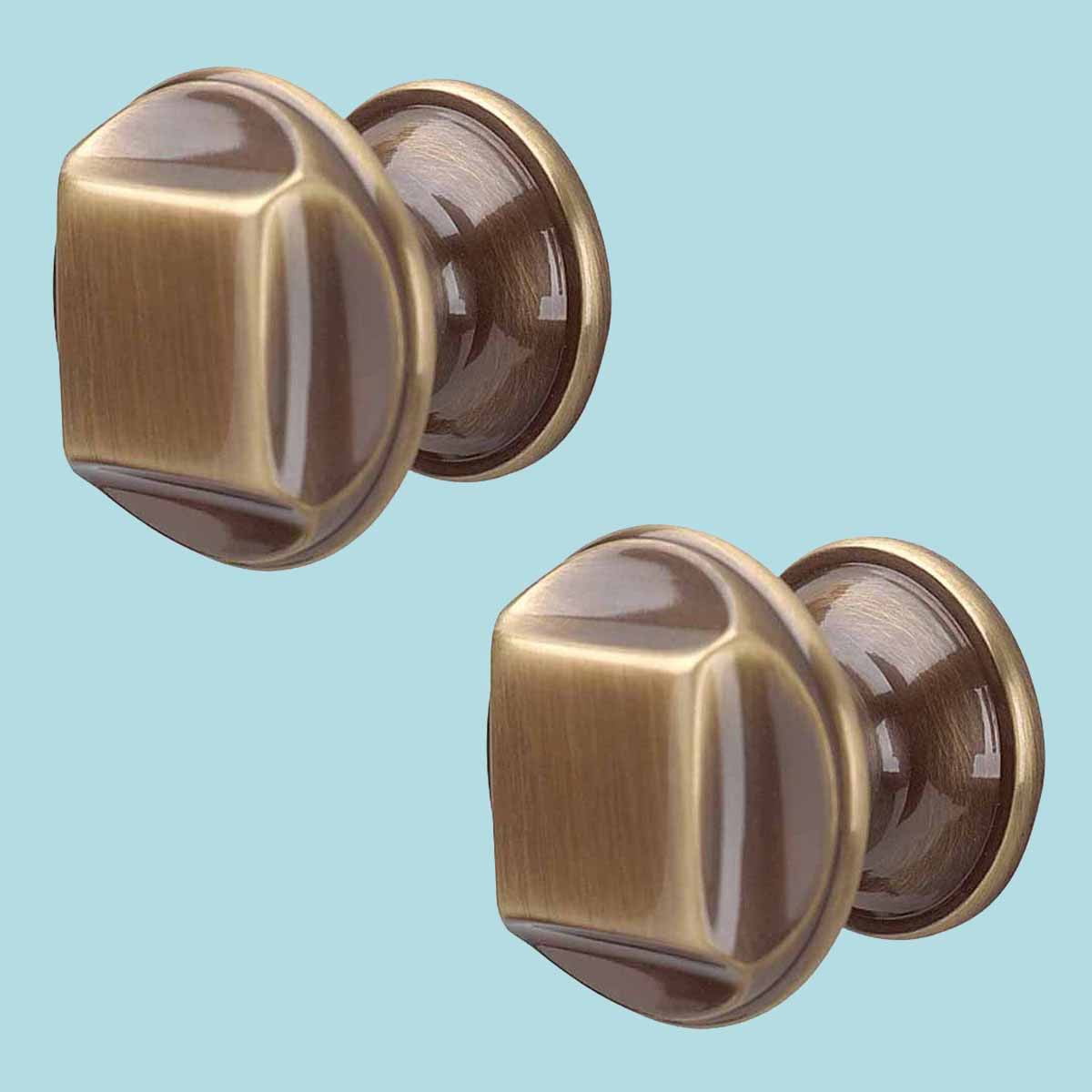2 Kitchen Cabinet Knob Antique Brass 1 1/4" Dia |Renovators Supply