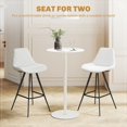 thumbnail image 4 of HOMCOM Table de Bar Ronde pour 2, Table de Pub Moderne, Blanc, 4 of 9