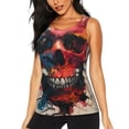 thumbnail image 1 of Fotbe Abstract Colorful Skull Art Blusas Sin Mangas para Mujer – Estilo Casual, Corte Suelto, Slim-Fit, Cuello Redondo Deportivo, Tops de Verano para Gimnasio y Yoga-Large, 1 of 7