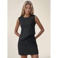 thumbnail image 4 of Jaimenalin Two Piece Skirt Sets for Women Vacation Outfits Skirt Crew Neck Top Lounge Sets Black XL, 4 of 7