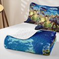 thumbnail image 4 of Homewish Triceratops Dinosaur Twin Quilt Set for Kids Boys, Ankylosaur T-Rex Twin Coverlet Set, 2-Piece, 1 Comforter and 1 Pillowcase, 4 of 7