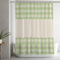 thumbnail image 5 of Shower Curtains for Bathroom-36"x72",Sage Green Buffalo Plaid Waterproof Bath Curtain Grommet Shower Curtain Set with Hooks, 5 of 9
