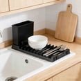 thumbnail image 1 of Draining Rack Foldable Hanging Drainer for Kitchen Dishes and Utensils Black Drying Rack With Utensil Cup Stand Portable Countertop Organizer(1Pc) by JASKFLY, 1 of 6